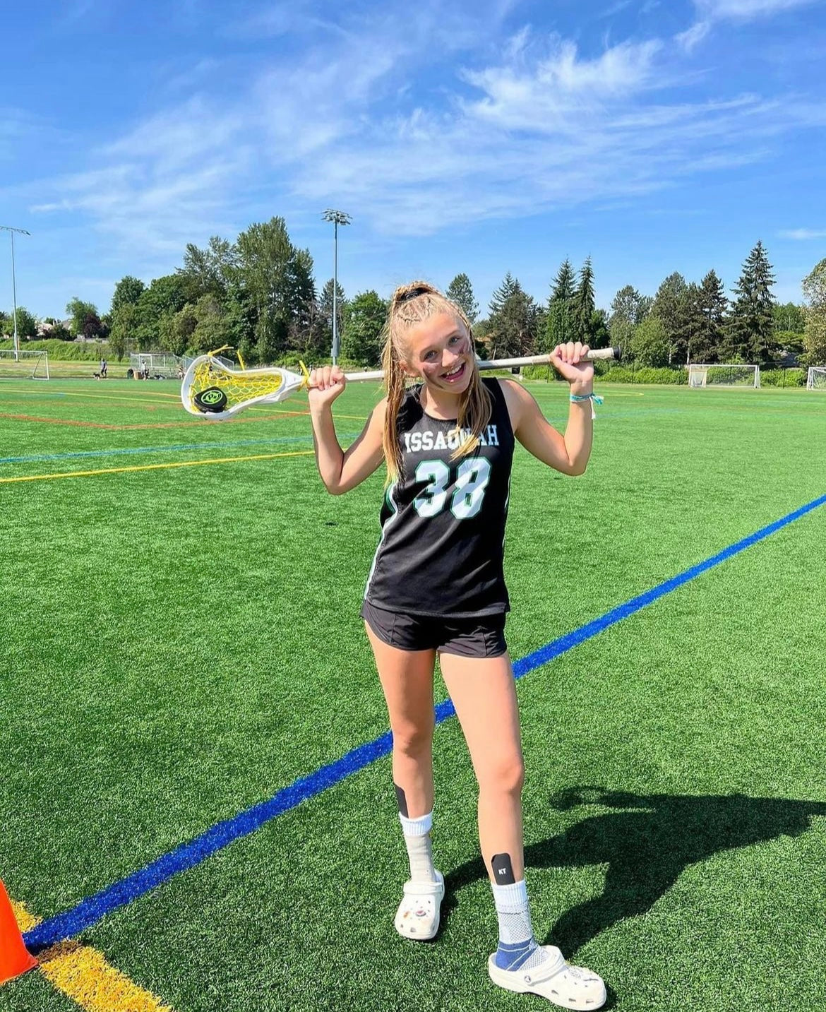 Lacrosse athlete geared up for game day