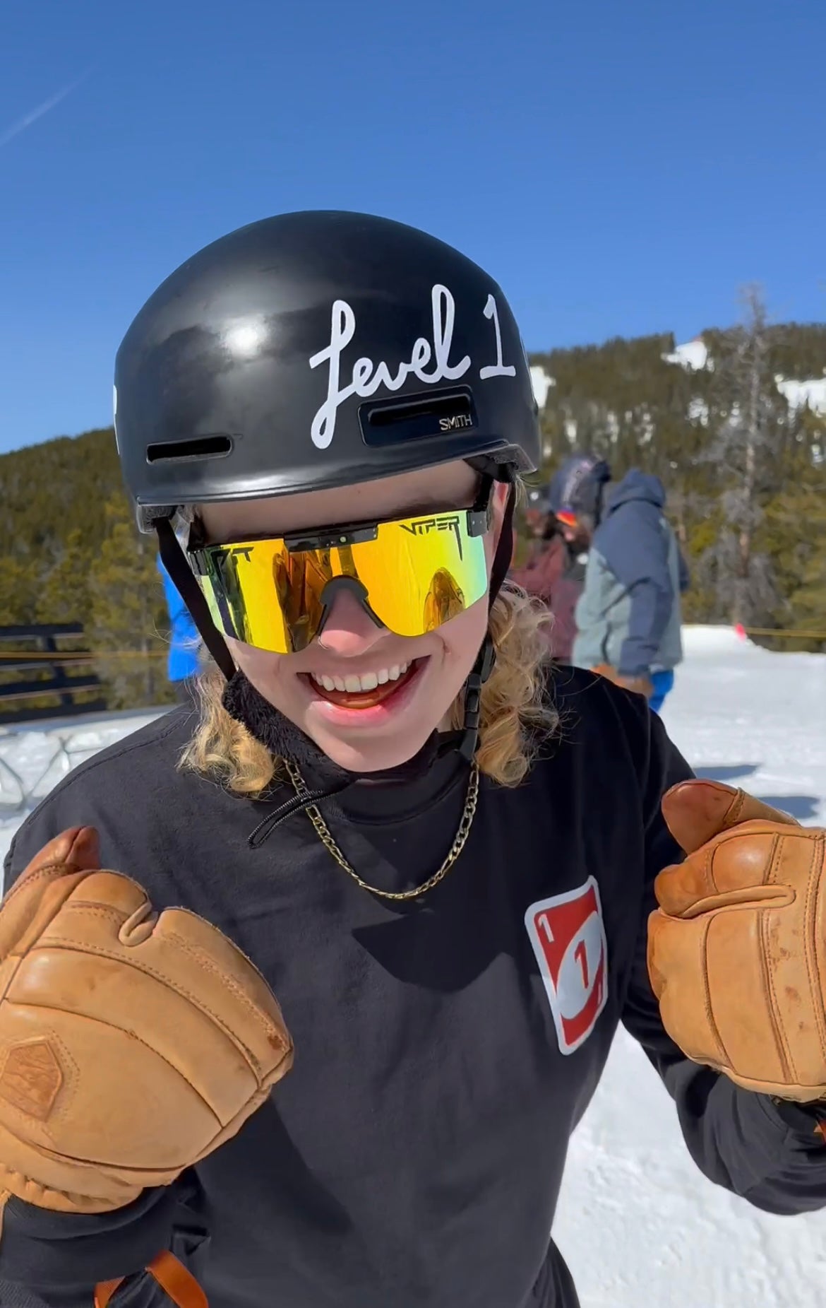 Athlete geared up on the slopes